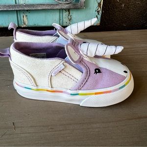Vans Shoes sneakers Toddler Girl Sz 4 Unicorn purple Sparkle Glitter